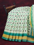 Combo of Off White and Rama Green Patan Patola Semi Chanderi Saree By Gayathri Reddy Designer Studio