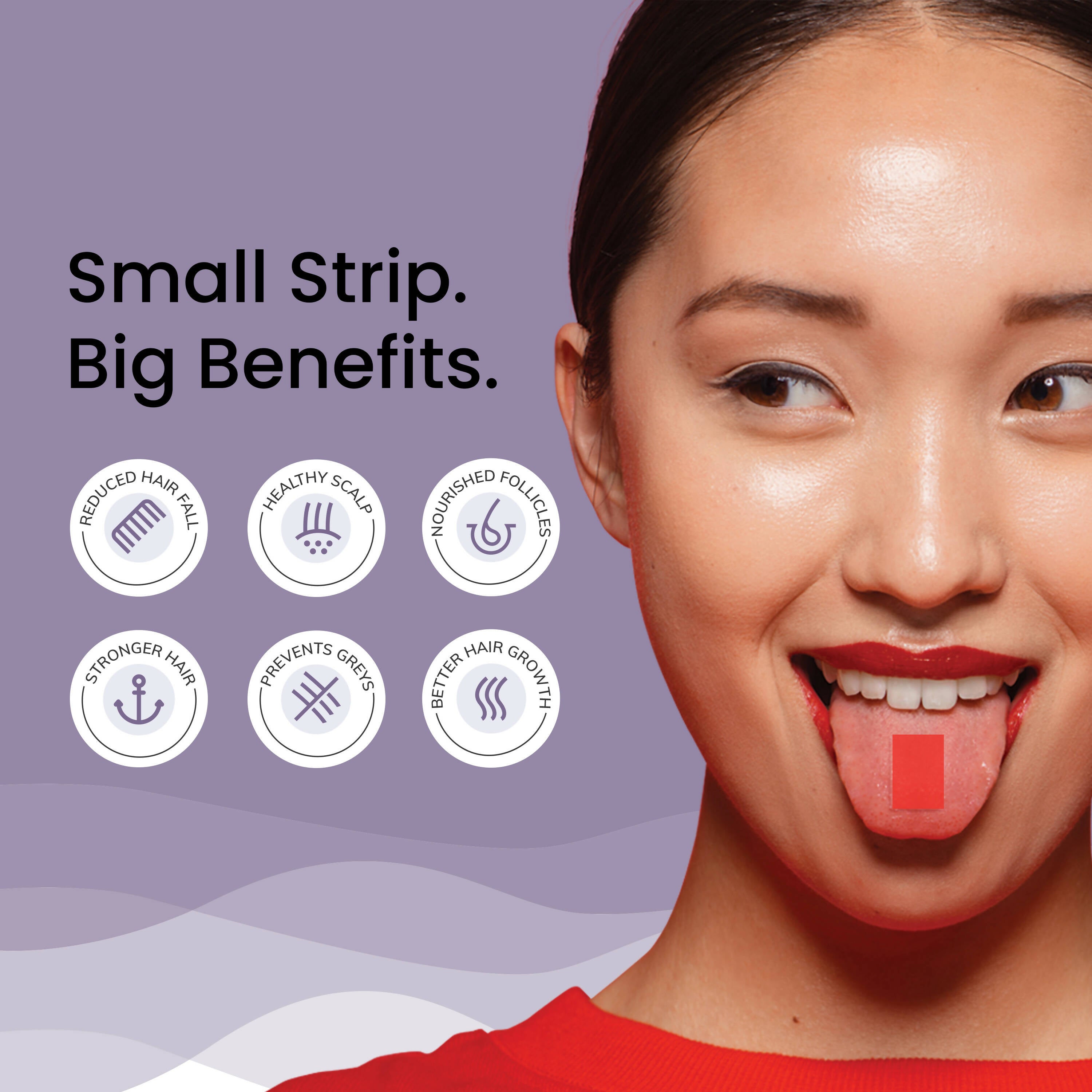 Wellbeing Nutrition Melts into Healthy Hair Biotin 10,000mcg Tropical Watermelon Disintegrating Strip Sugar Free