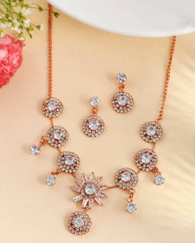 VOJ Women Gold Color stainless steel Jewellery Set