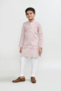 Joban Fashion Art Silk Onion Pink Kurta With Straight Fit Pant