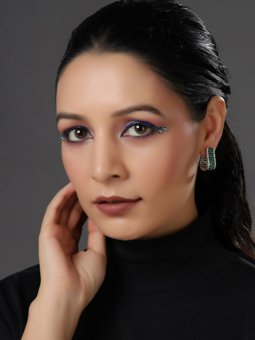 Green Hoops Earrings- Ruby Raang