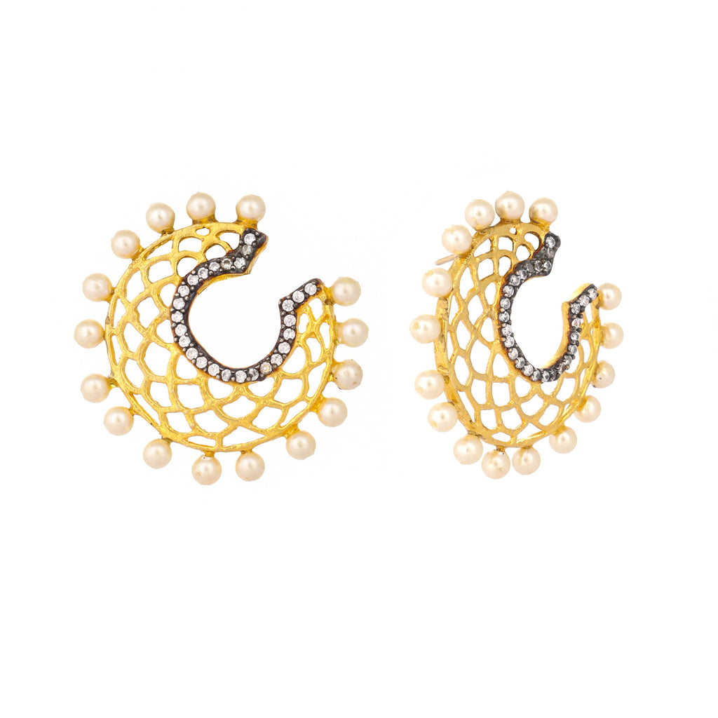 Nuyug 22K Gold Plated Celestial Filigree Earrings