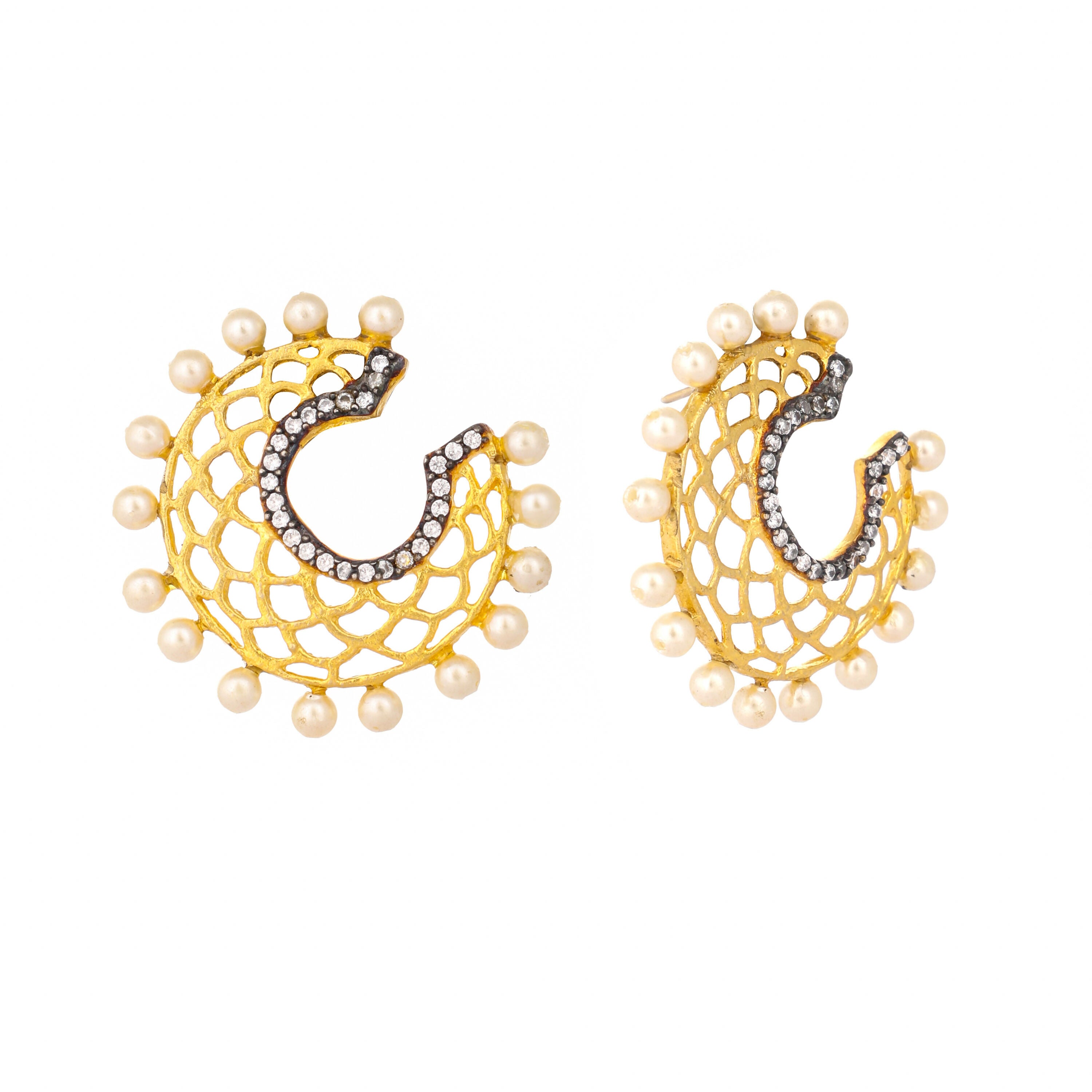 Nuyug 22K Gold Plated Celestial Filigree Earrings