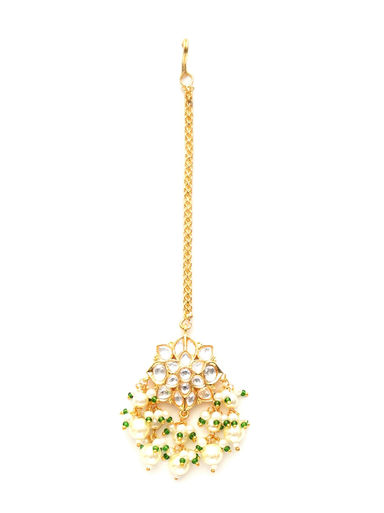 Kundan Maang Tikka (Gold) - Ruby Raang