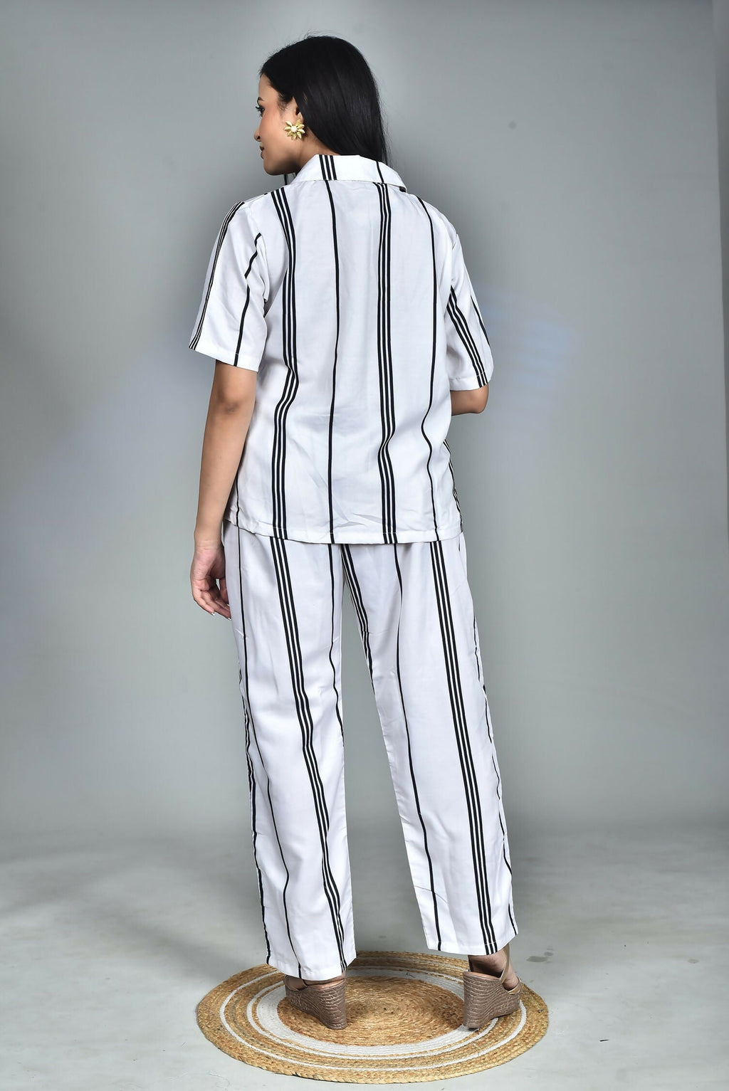 Morchari Digital Print Semi Muslin Co-Ord Set Top & Trouser-Multicolor