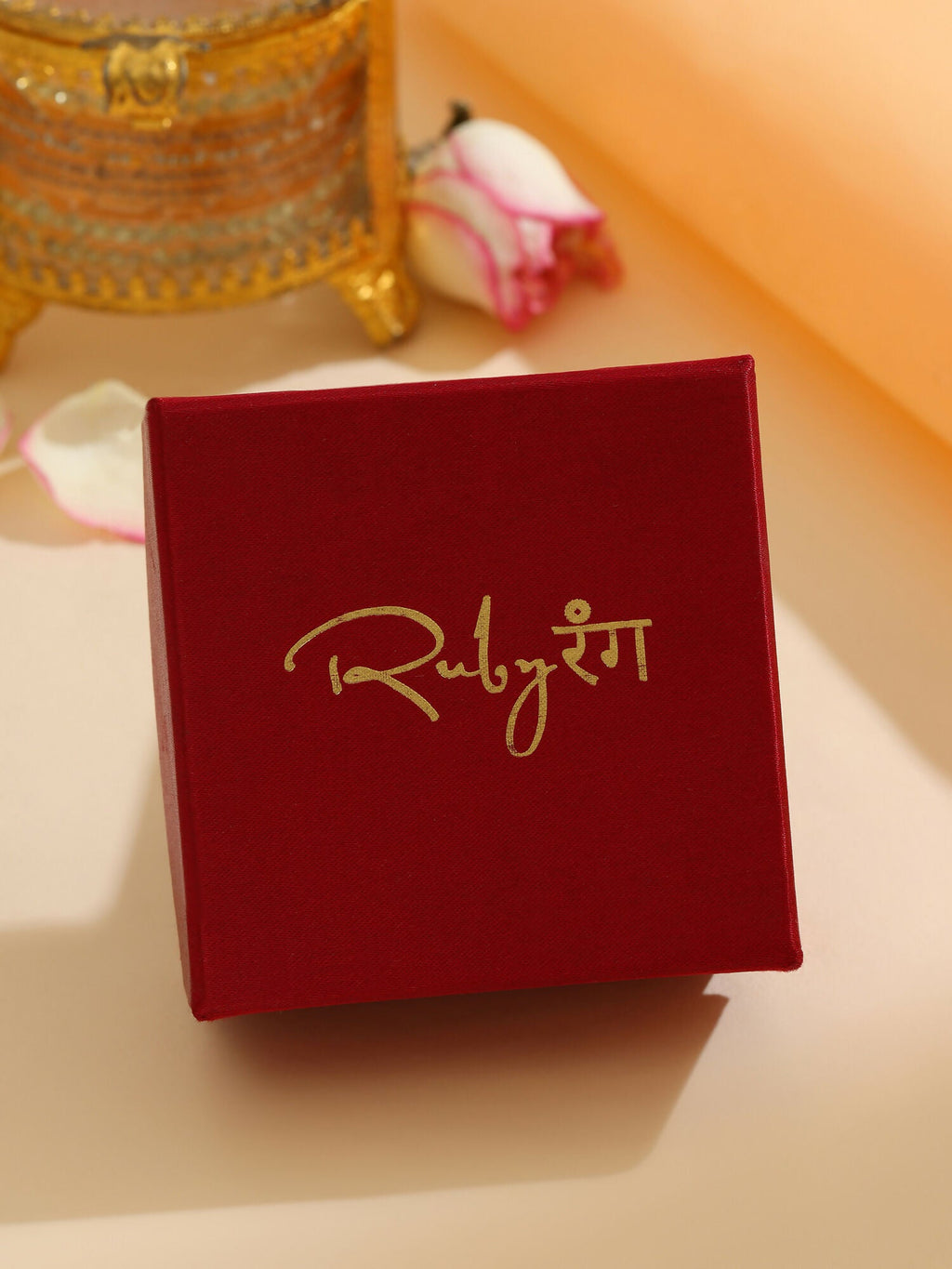 Ruby Raang 22k Gold Polished Kundan Earrings With Pearls