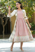 Juniper Women Ivory Rayon Printed A-Line Dress