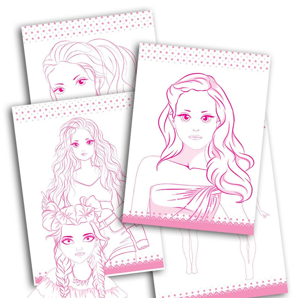 Dreamland Publications Style Studio Fashion Sketch Activity Book 1 for Girls Age 4-8 years