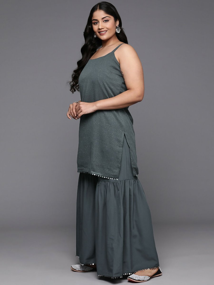 Ahalyaa Women's Traditional wear Kurta Set - Grey