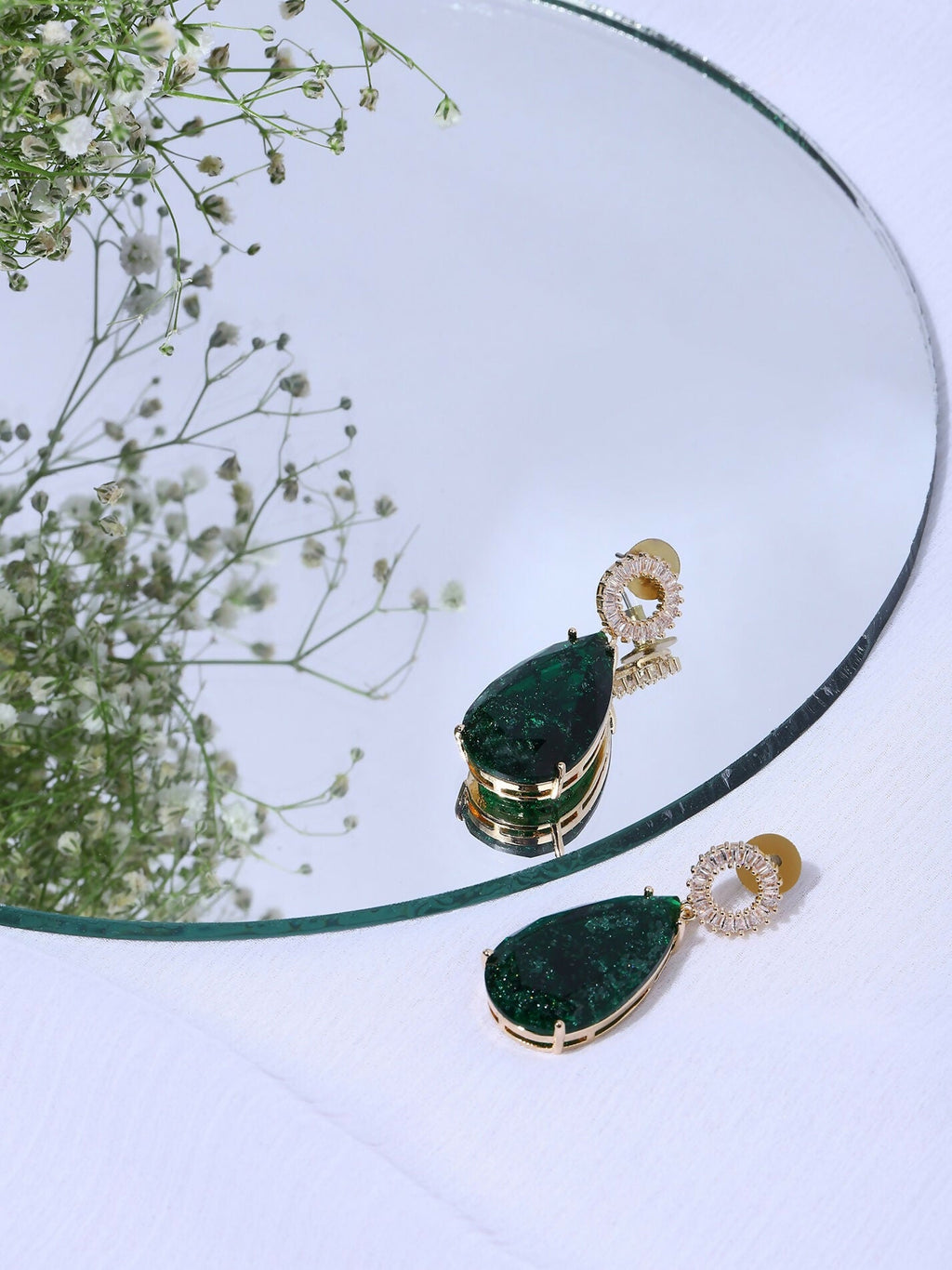 Green Druzy Quartz Earrings- Ruby Raang