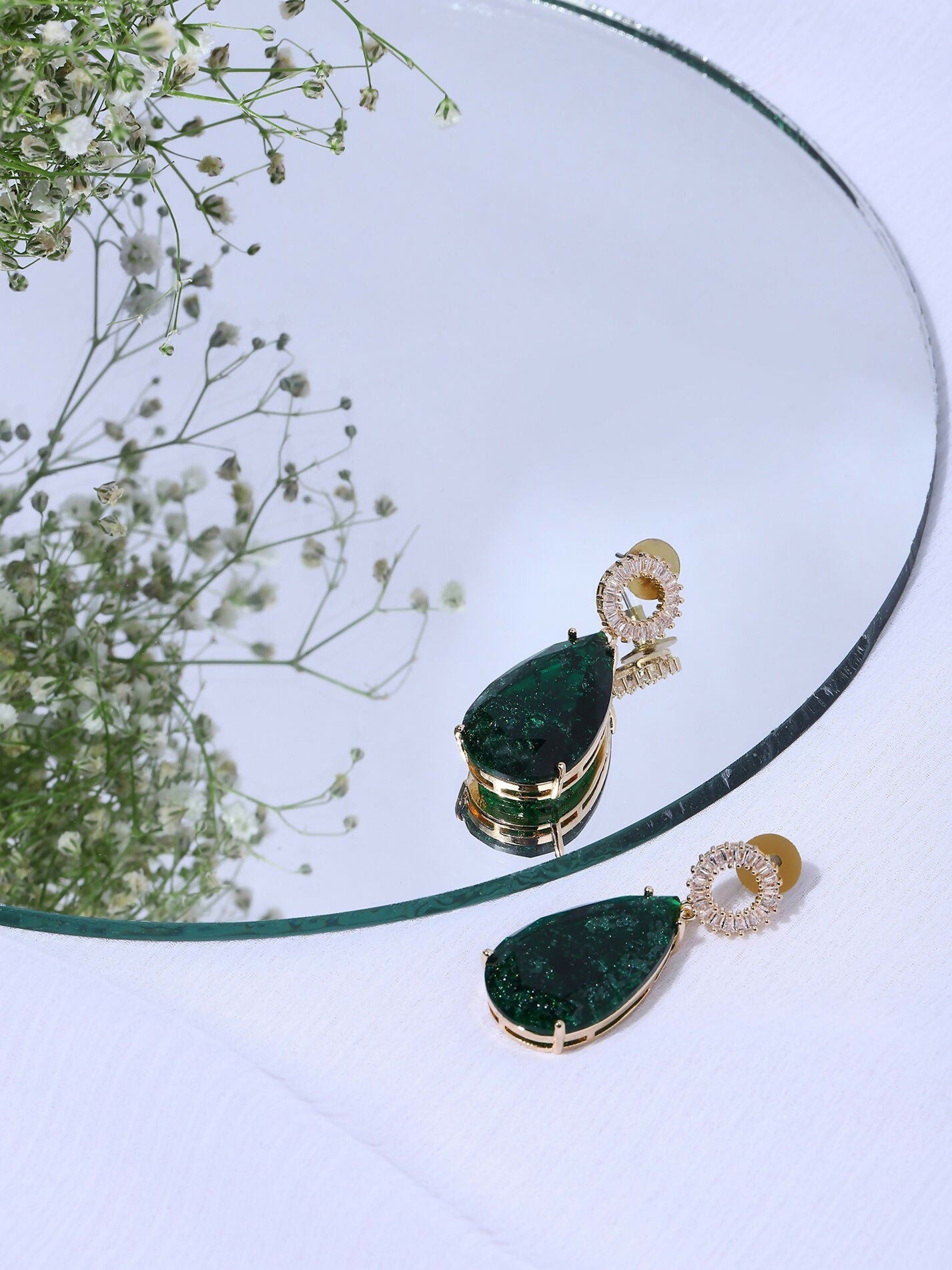 Green Druzy Quartz Earrings- Ruby Raang