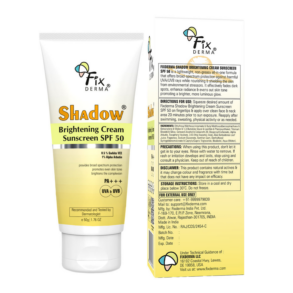 Fixderma Shadow Brightening Cream Sunscreen SPF50 PA+++ UVA/UVB