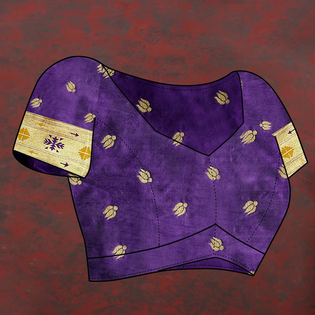 Lorenvalley Fashion Purple Soft Paithani Silk Woven Design Gold Zari Meenakari Weaving Saree