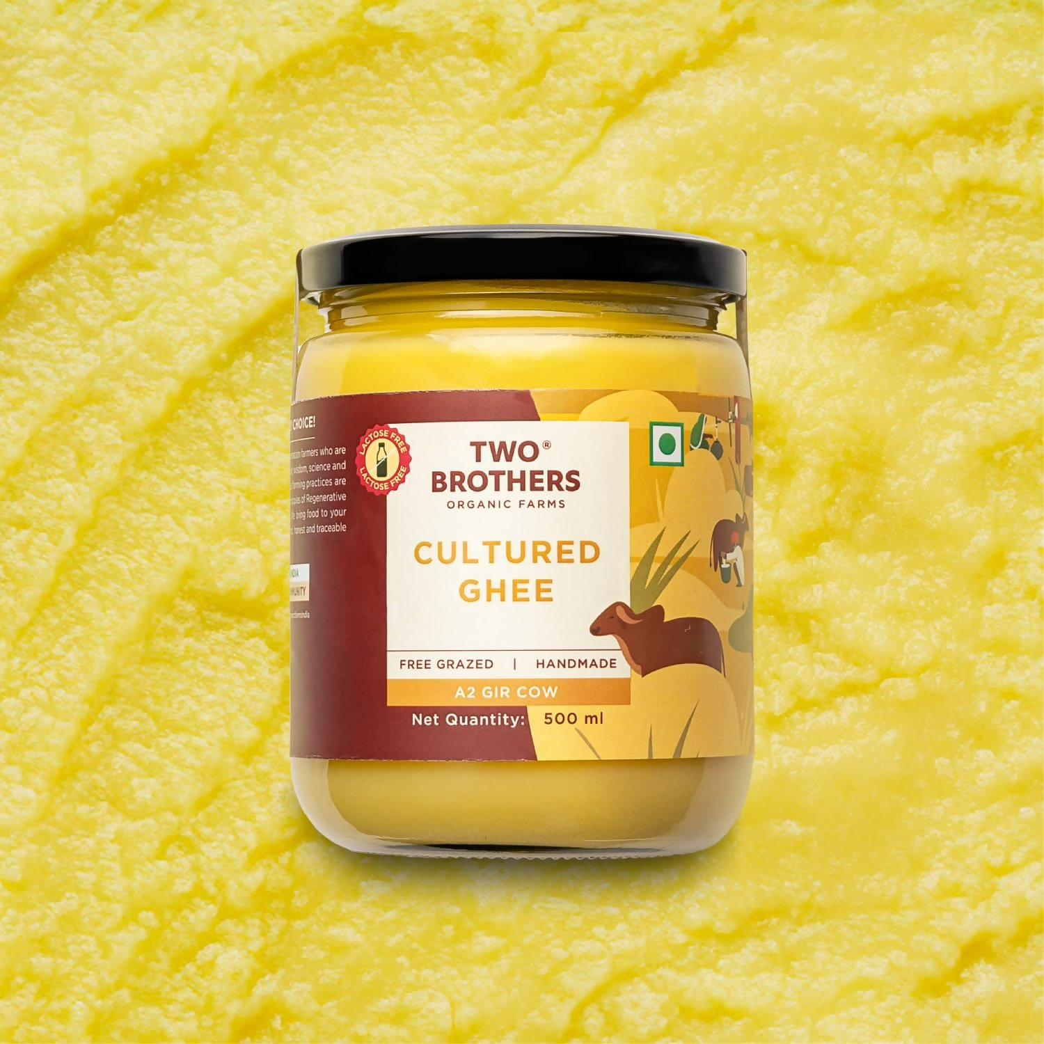 Two Brothers Organic Farms A2 Ghee Butter Organic Grass Fed From Gir Cow