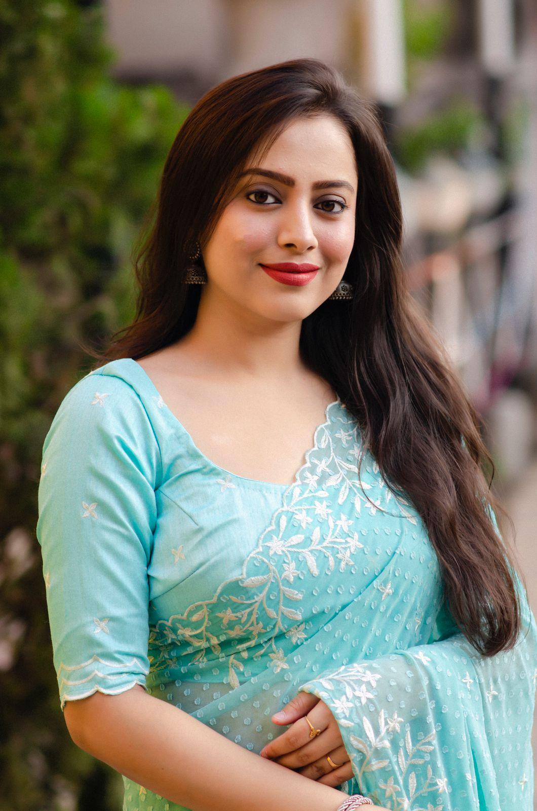 Sky Pure Chiffon Woven Design Saree with Unstitched Blouse - Hiral Fashion