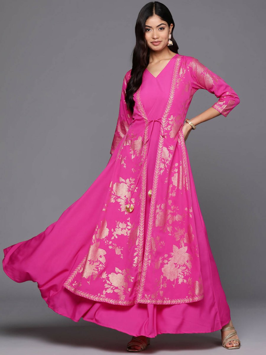 Ahalyaa Women's Traditional wear Ethnic Dress - Pink