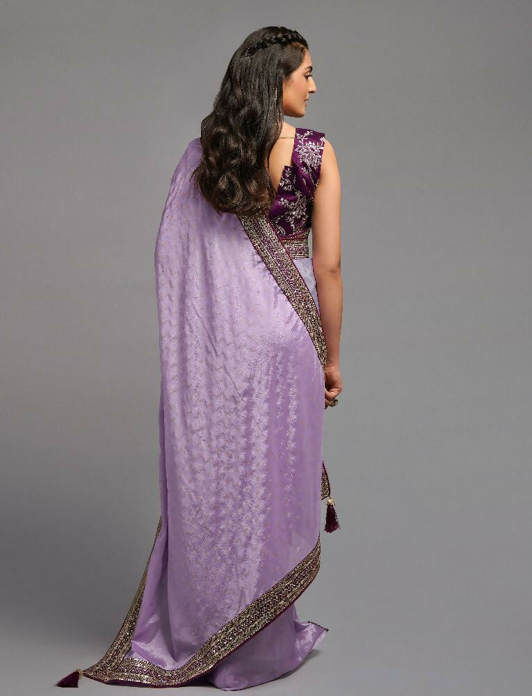 PR Fashion Onion Chinon Embroidery Lace Saree
