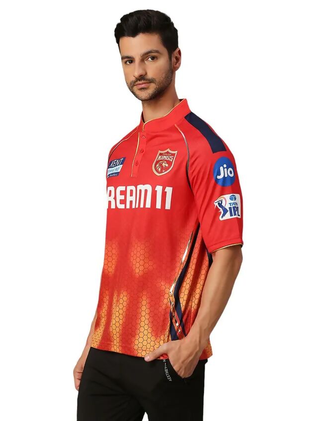 Punjab Kings Men Red Printed Half Sleeves Jersey IPL, T20