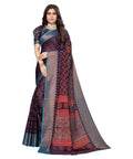 Vamika Navy Chiffon Brasso Bollywood Style Woven Saree (ALIZA NAVY)
