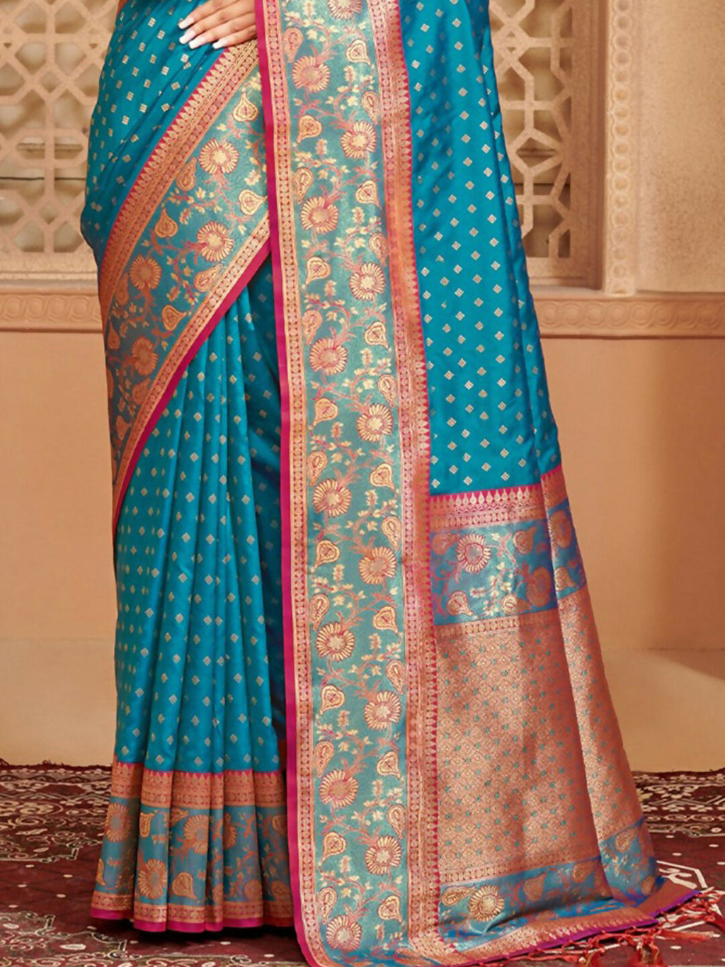 Shree Shyam Fashion Silk Blend Blue Saree