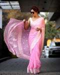 DEIANA'S Beautiful Designer Golden zari Soft Cotton Saree - Pink