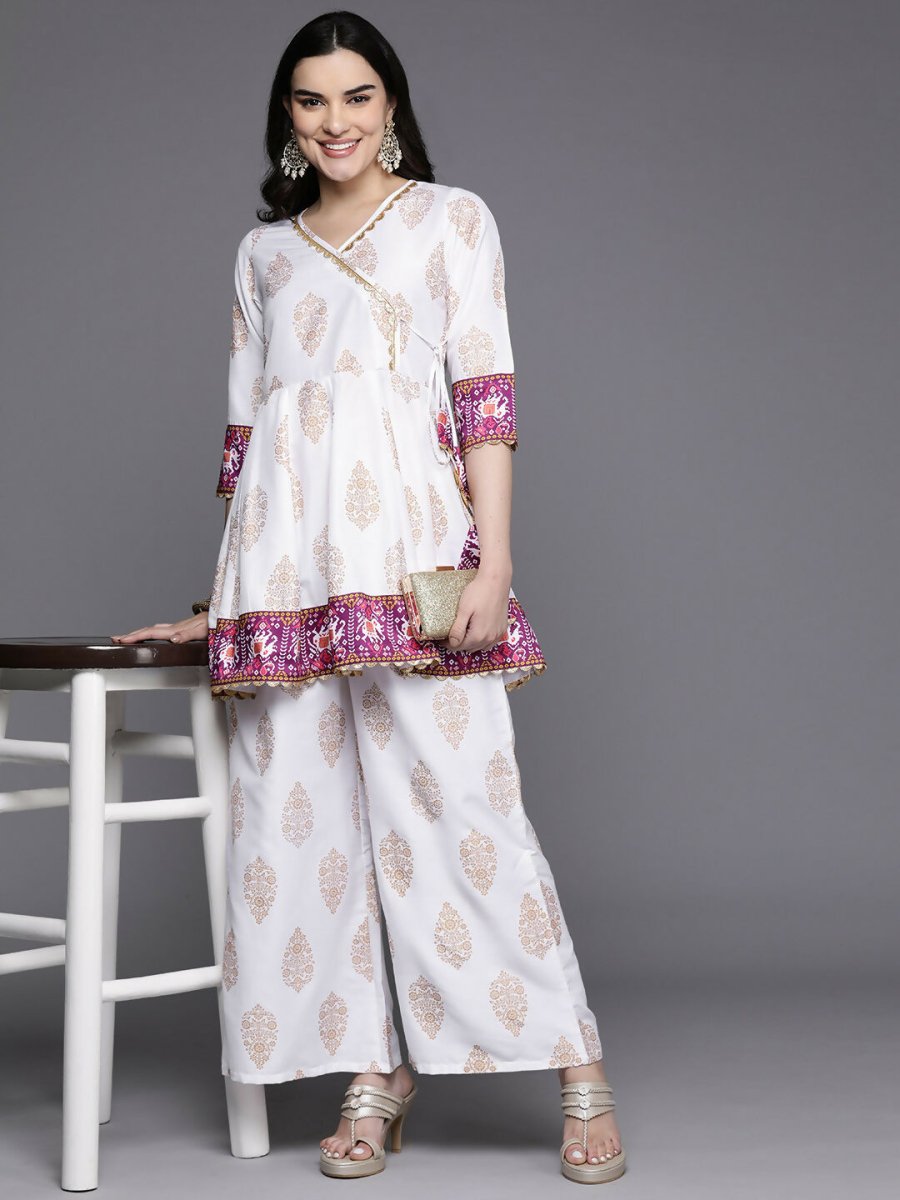 Ahalyaa Women's Traditional Wear Co-ods - White