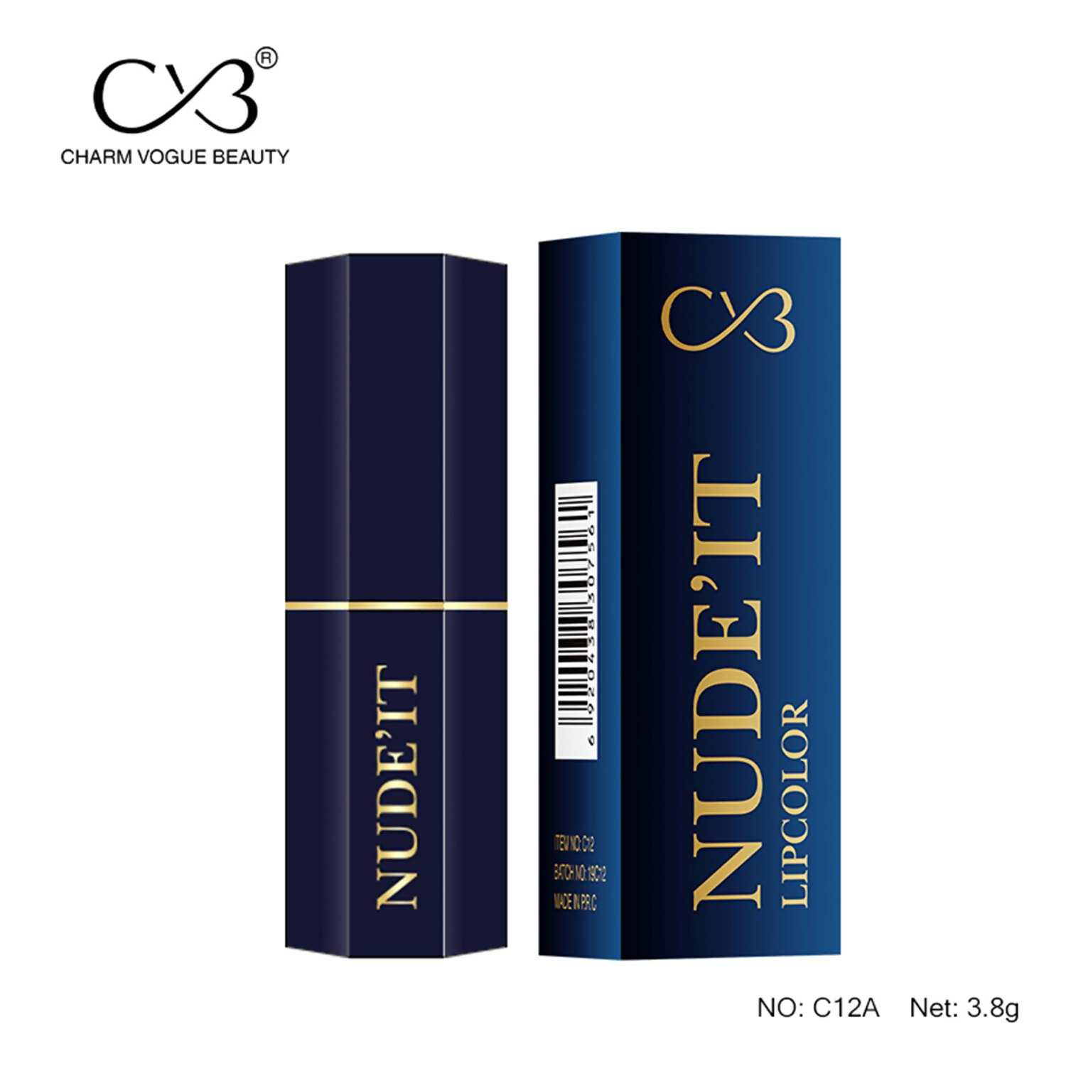 CVB C12 Nude’It Lip Colour for Smudge Proof Matte Finish 206 Blush