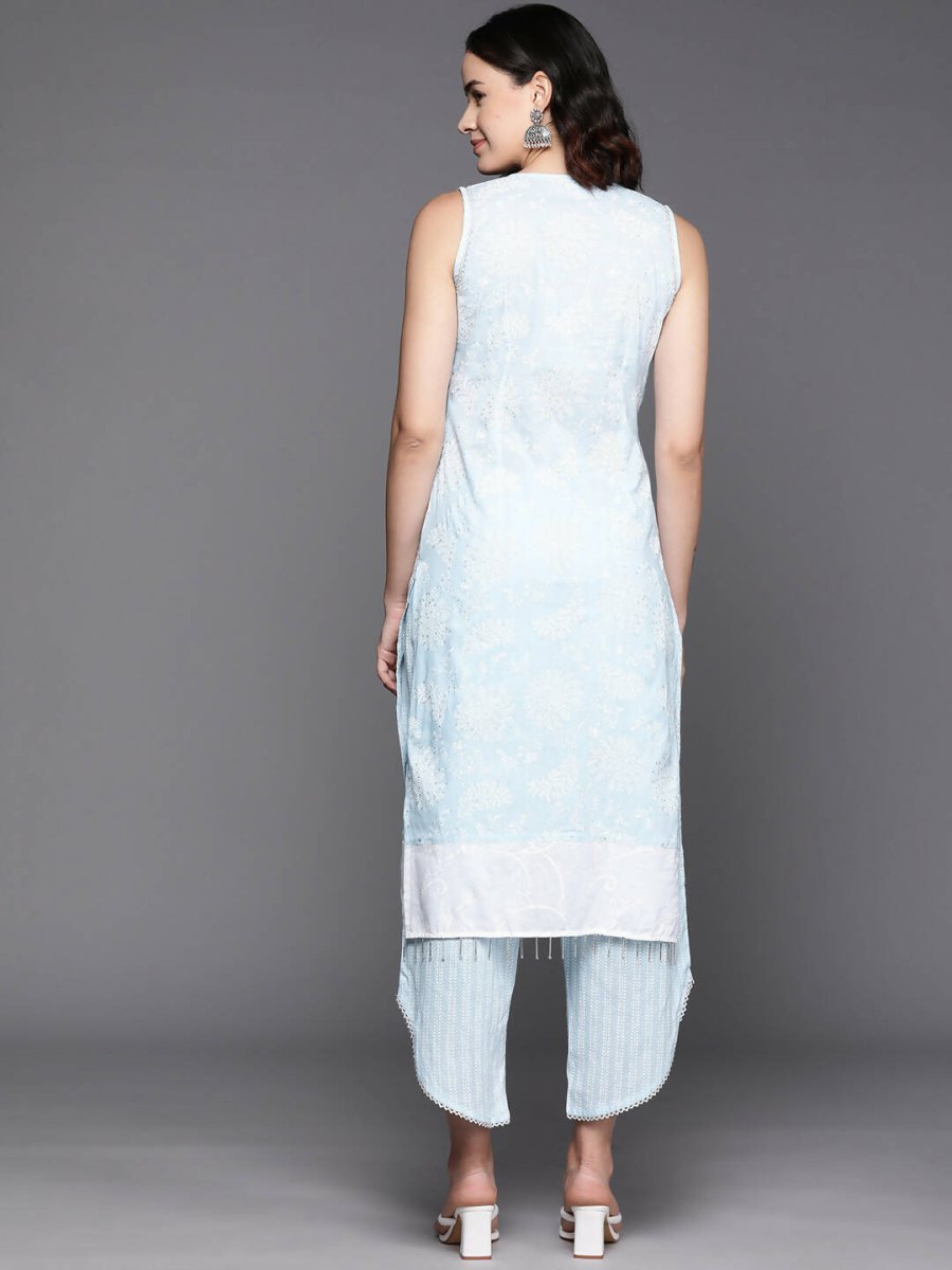 Ahalyaa Women's Traditional Wea Kurta Set - Aqua