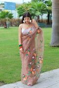 Vamsee Urmila Brown Organza Saree