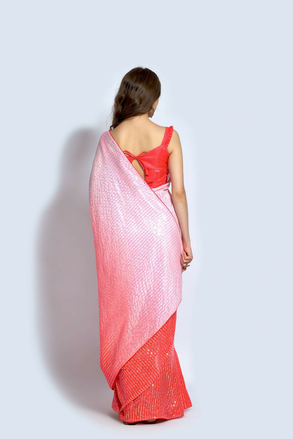 Vegaa Fashion Peach Ichitra Silk Embroidered Party Wear Saree
