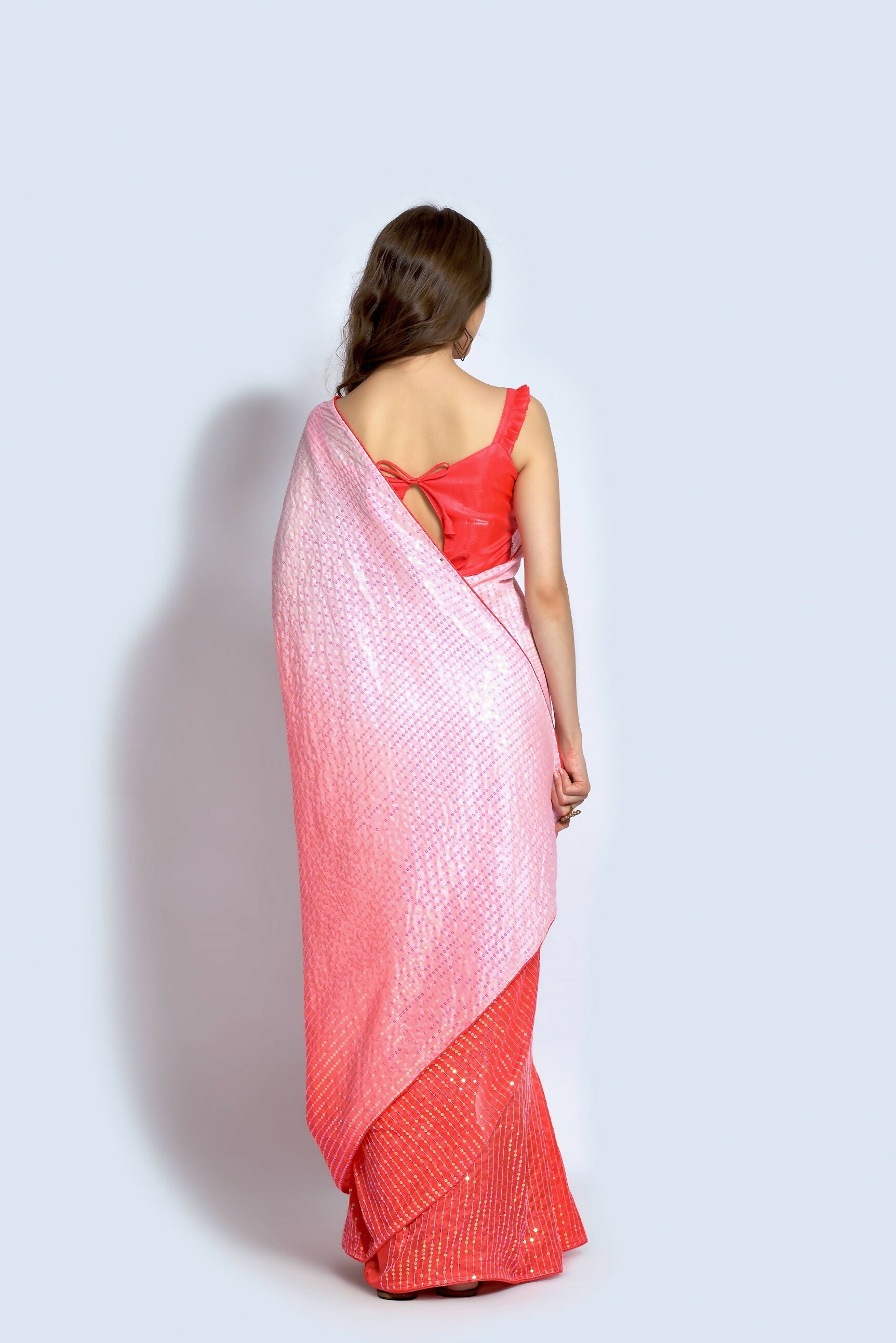 Vegaa Fashion Peach Ichitra Silk Embroidered Party Wear Saree