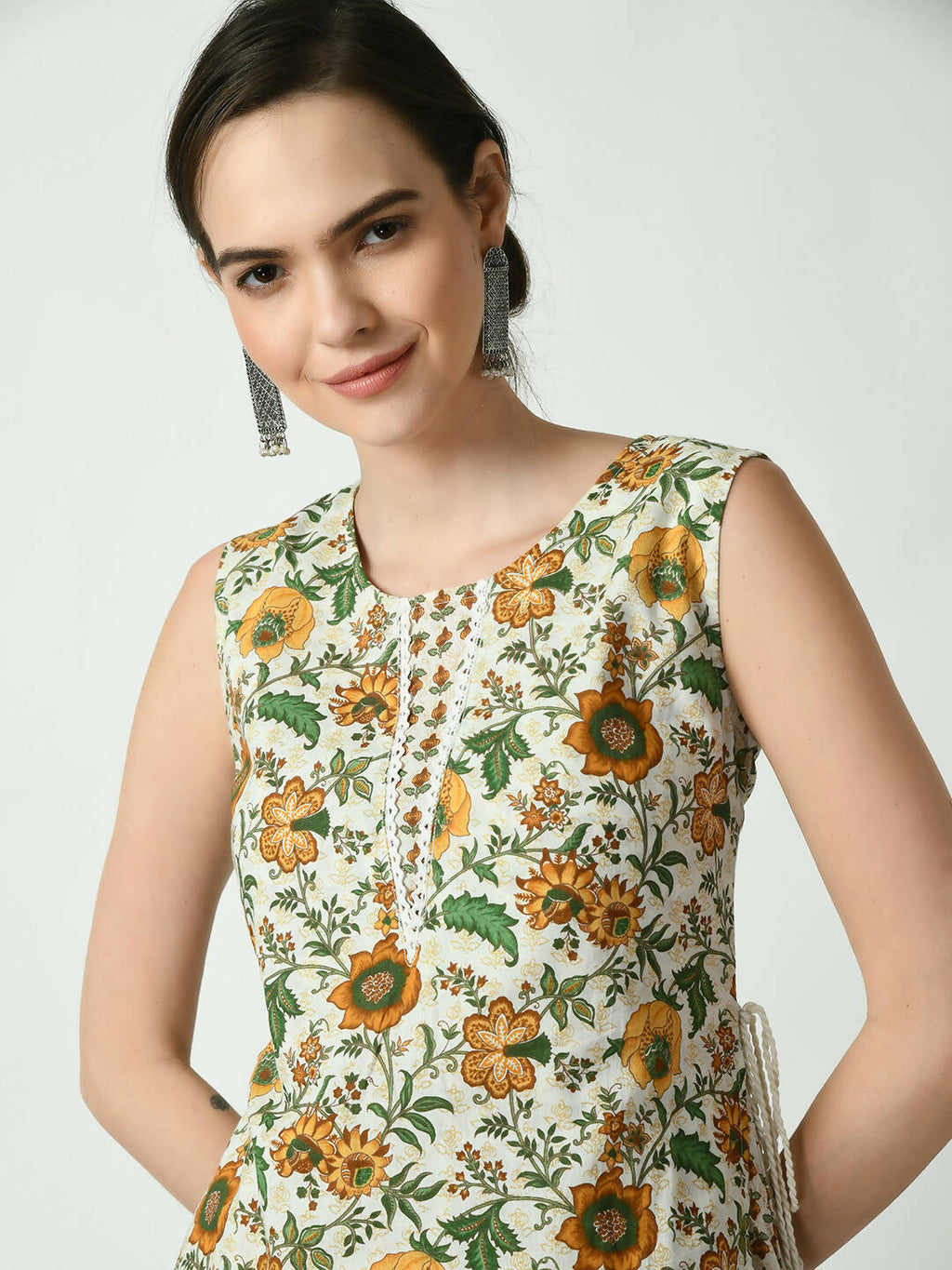 Myshka Women's Multi Floral Printed Gown Dress
