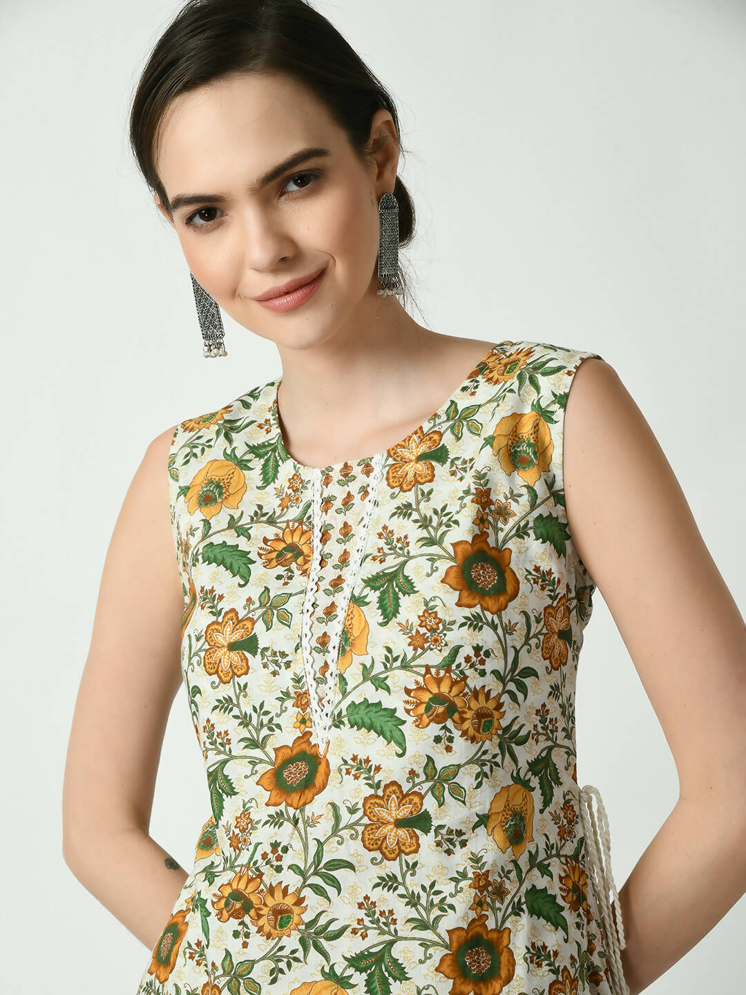 Myshka Women's Multi Floral Printed Gown Dress