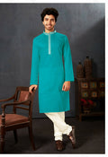 Joban Fashion Firozi Cotton Kurta Pyjama