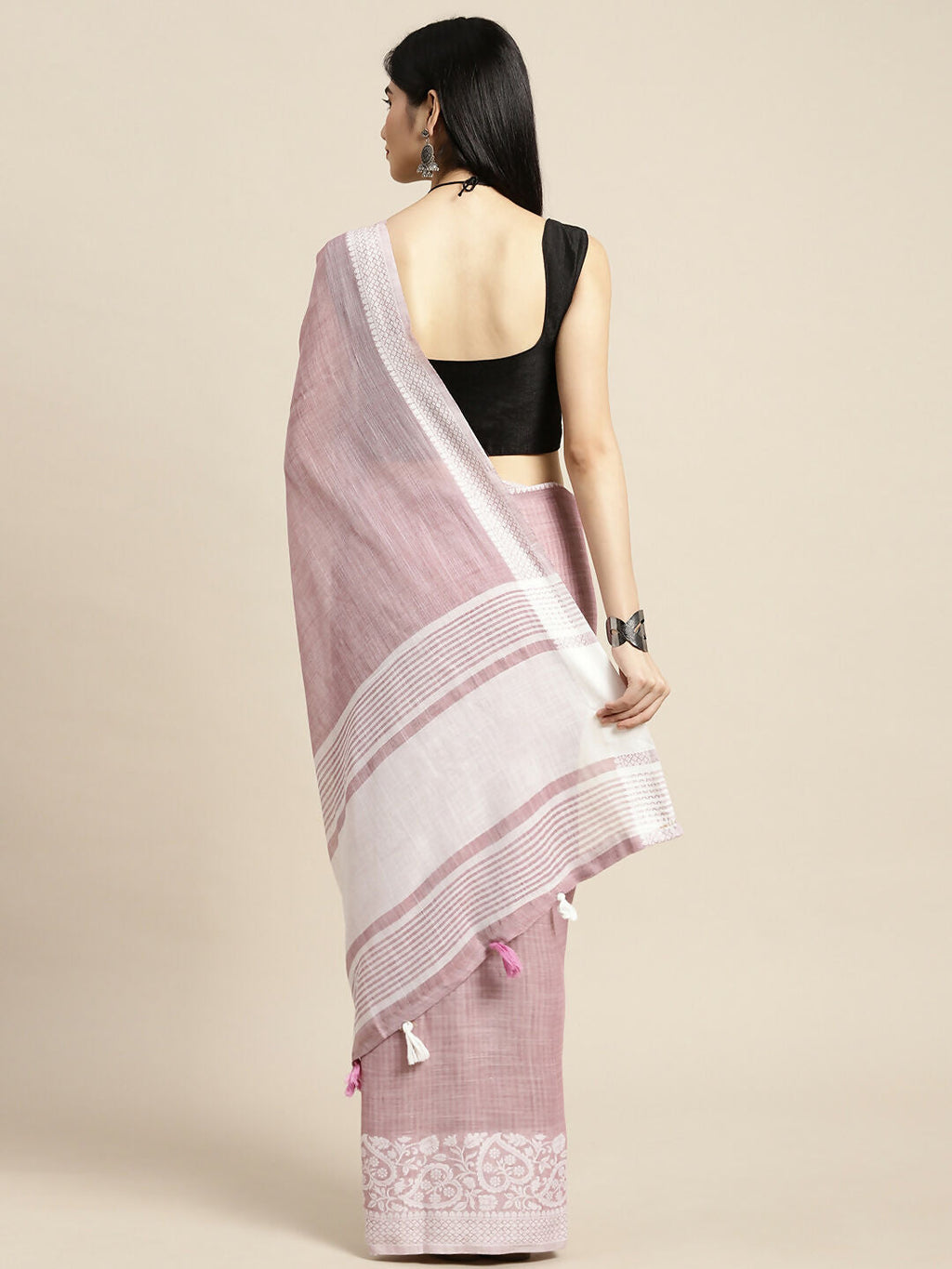 Shree Shyam Fashion Linen Purple Saree