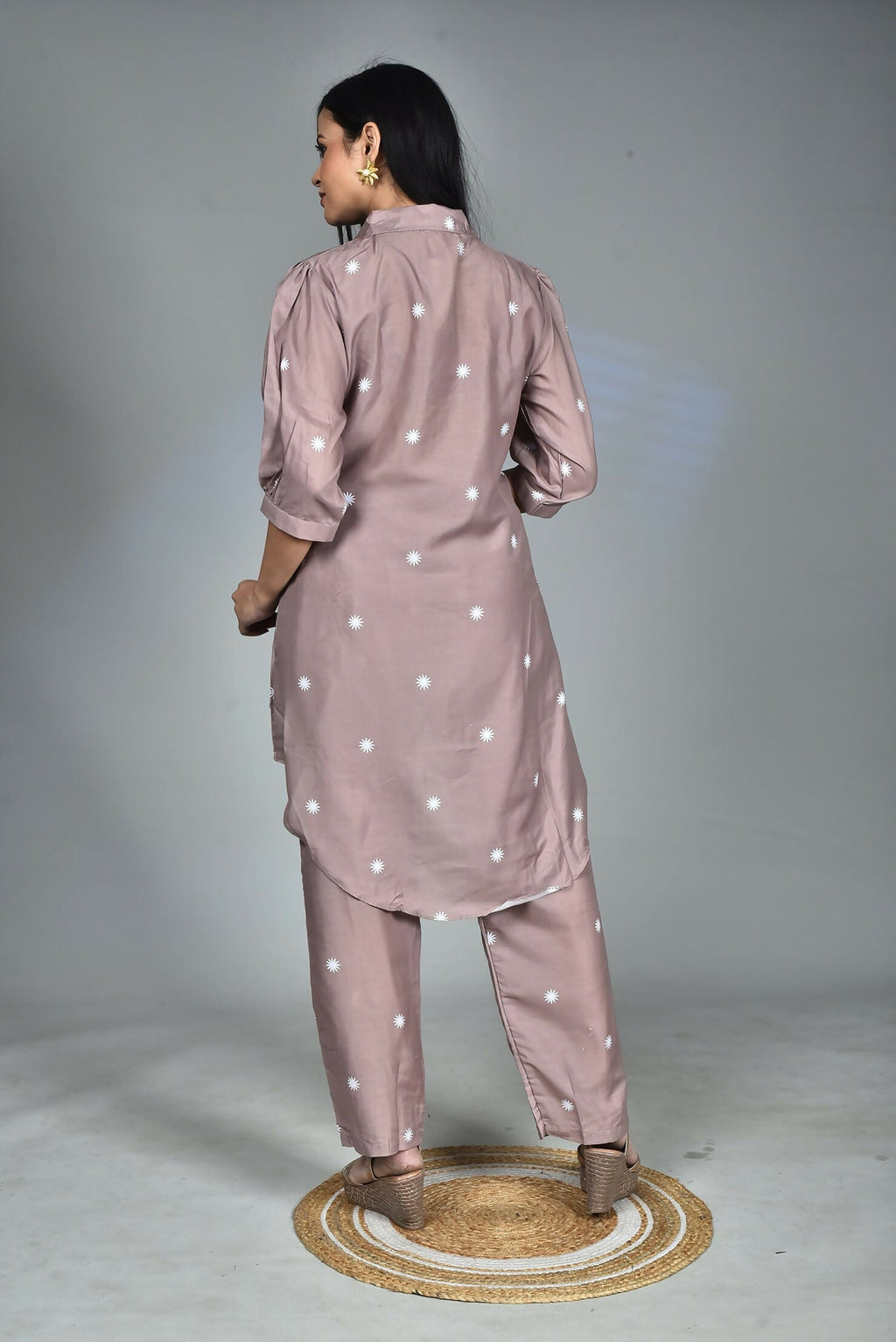 Morchari Digital Print Semi Muslin Co-Ord Set Top & Trouser-Multicolor