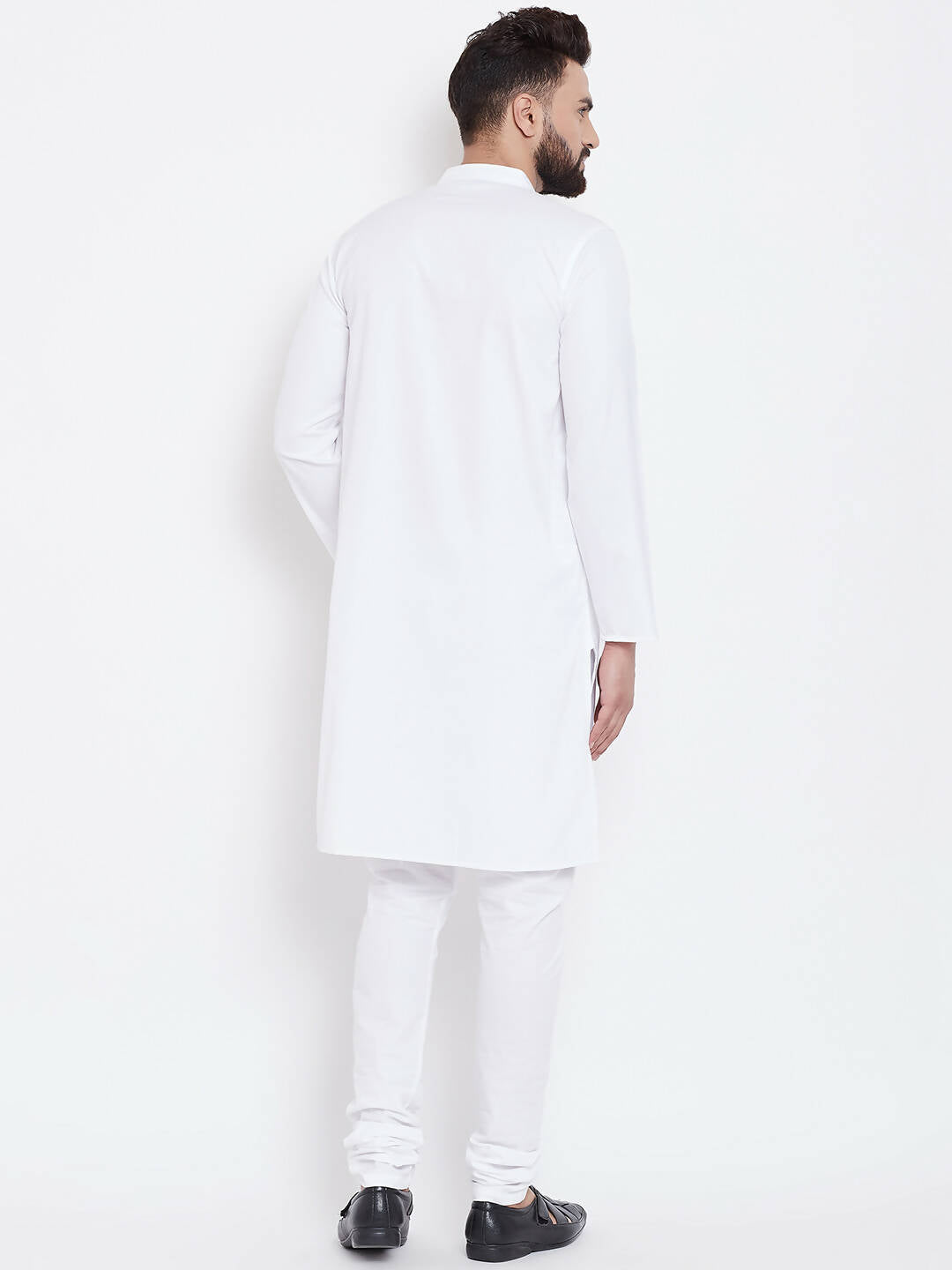 Even Apparels White Pure Cotton Men's Kurta With Band Collar