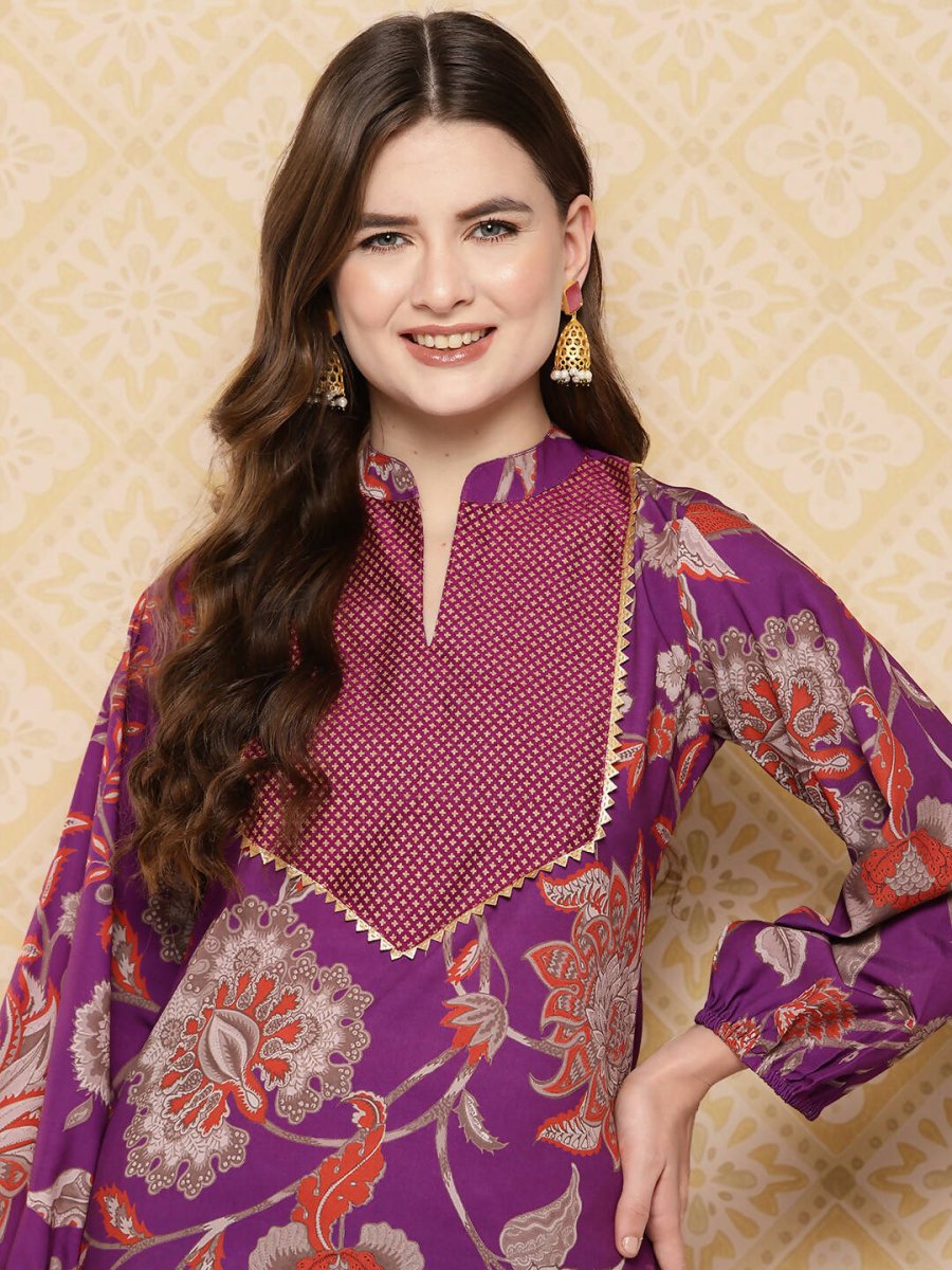 Ahalyaa Women's Traditional Wear Co-ods - Purple