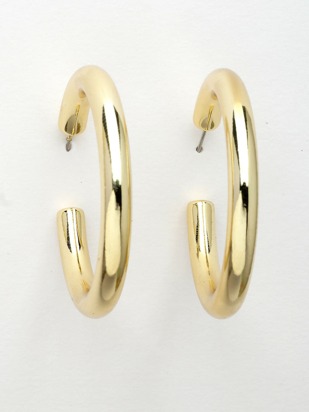 NVR Women's Gold-Polished Half Hoop Earrings