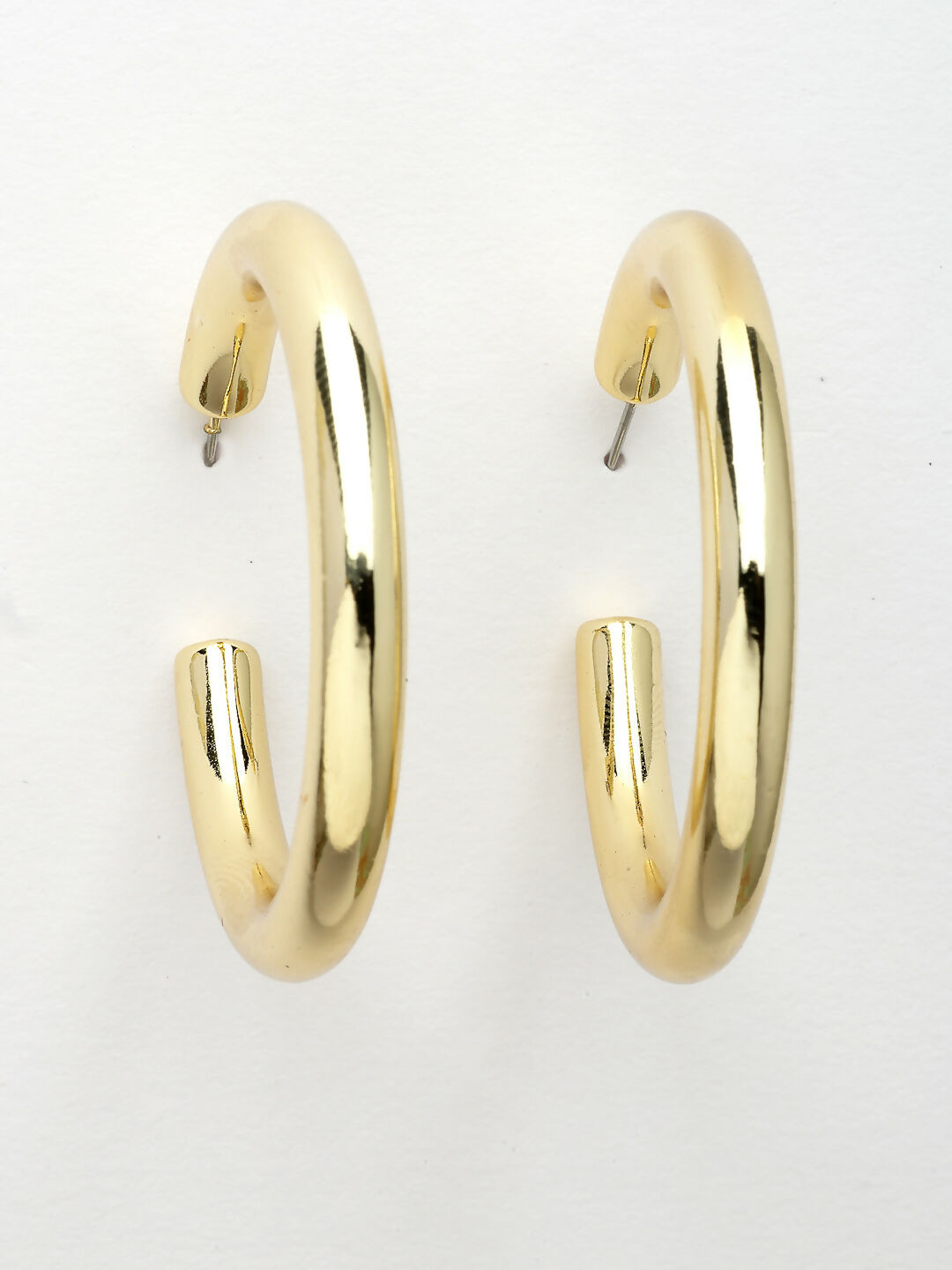 NVR Women's Gold-Polished Half Hoop Earrings
