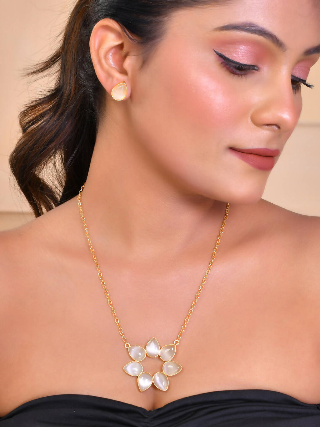 VOJ Women Gold Color stainless steel Jewellery Set