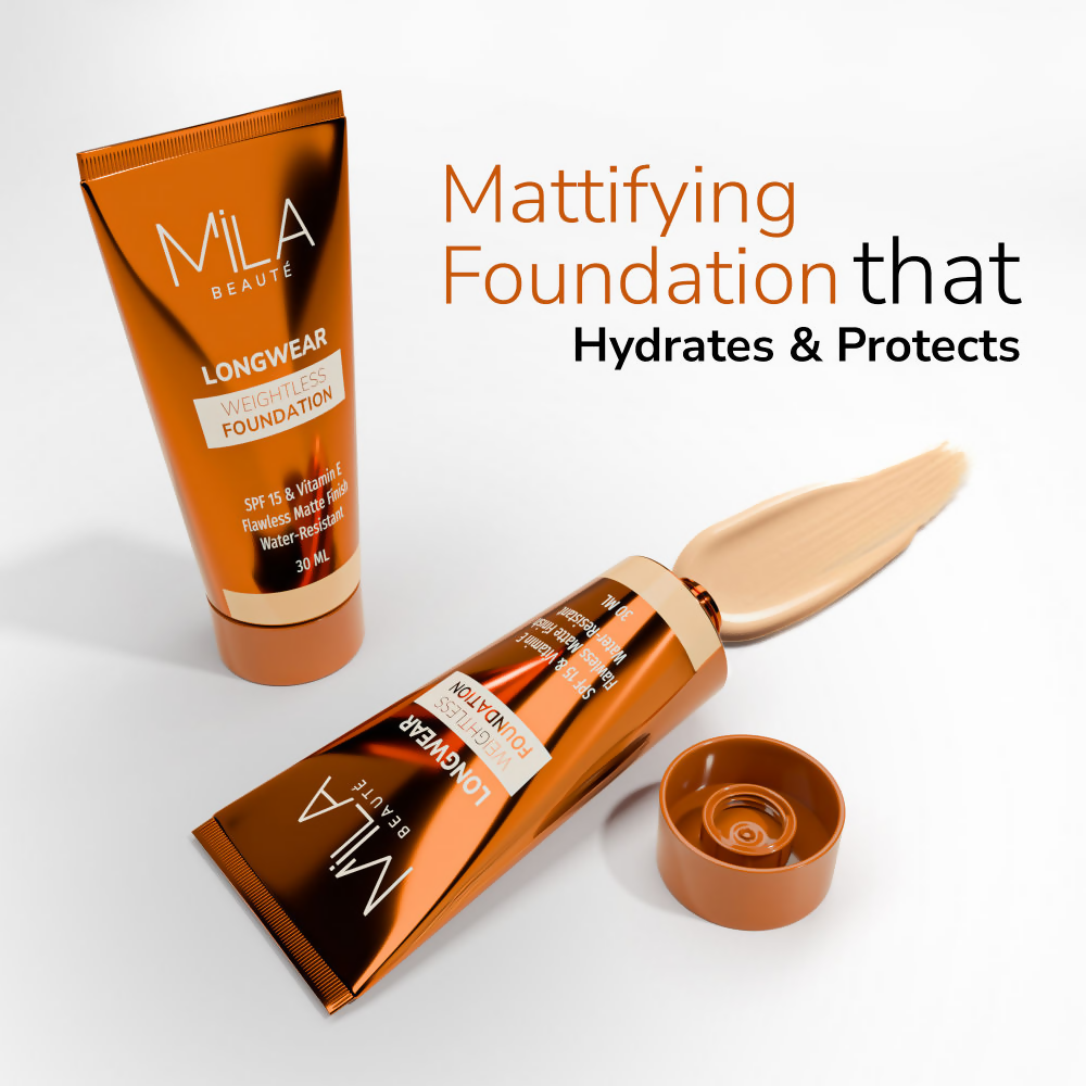 Mila Beaute Longwear Weightless Matte Finish Foundation with SPF 15 - Ivory