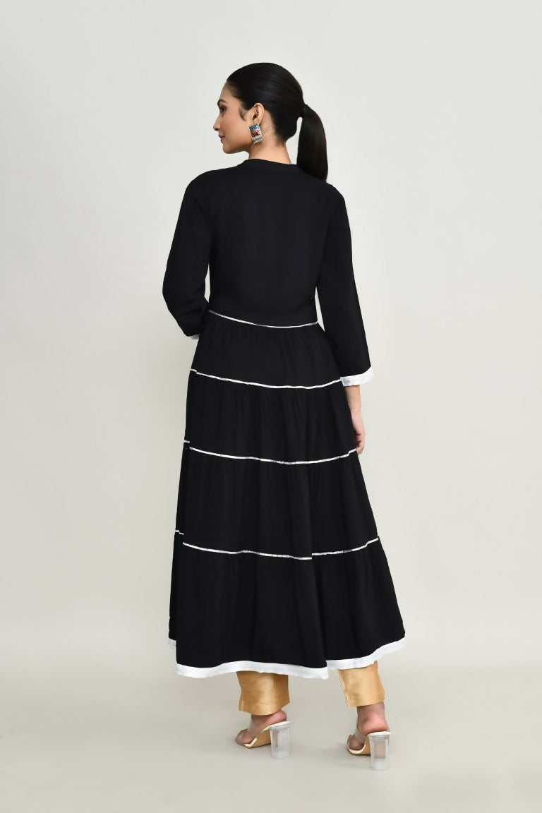 Joban Fashion Black Rayon Kurta Set
