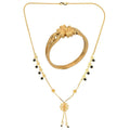 AanyaCentric Gold-Polished Mangalsutra & Ring Set