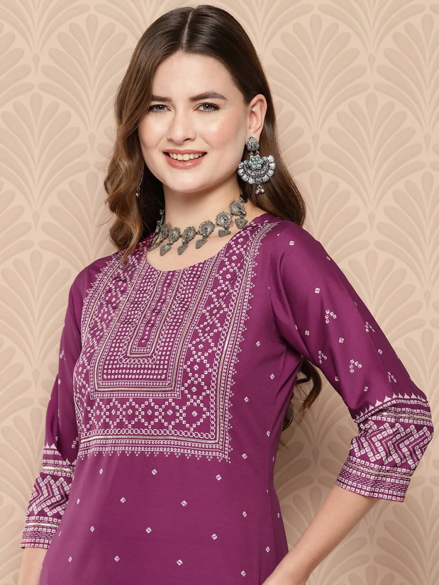 Ahalyaa Women's Traditional wear Kurta Set - Purple