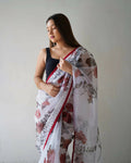 Vamsee White Organza Saree