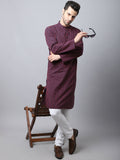 Even Apparels Black Pure Cotton Men's Kurta With Band Collar (STR1173)
