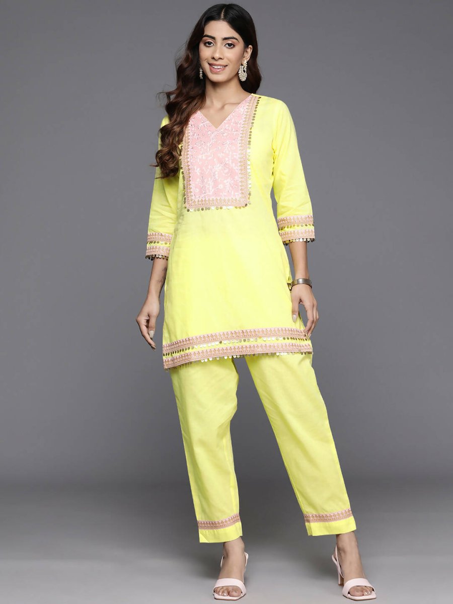 Ahalyaa Women's Traditional Wear Co-ods - Yellow