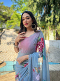 Vamsee Sneh-Khatali Grey Georgette Saree