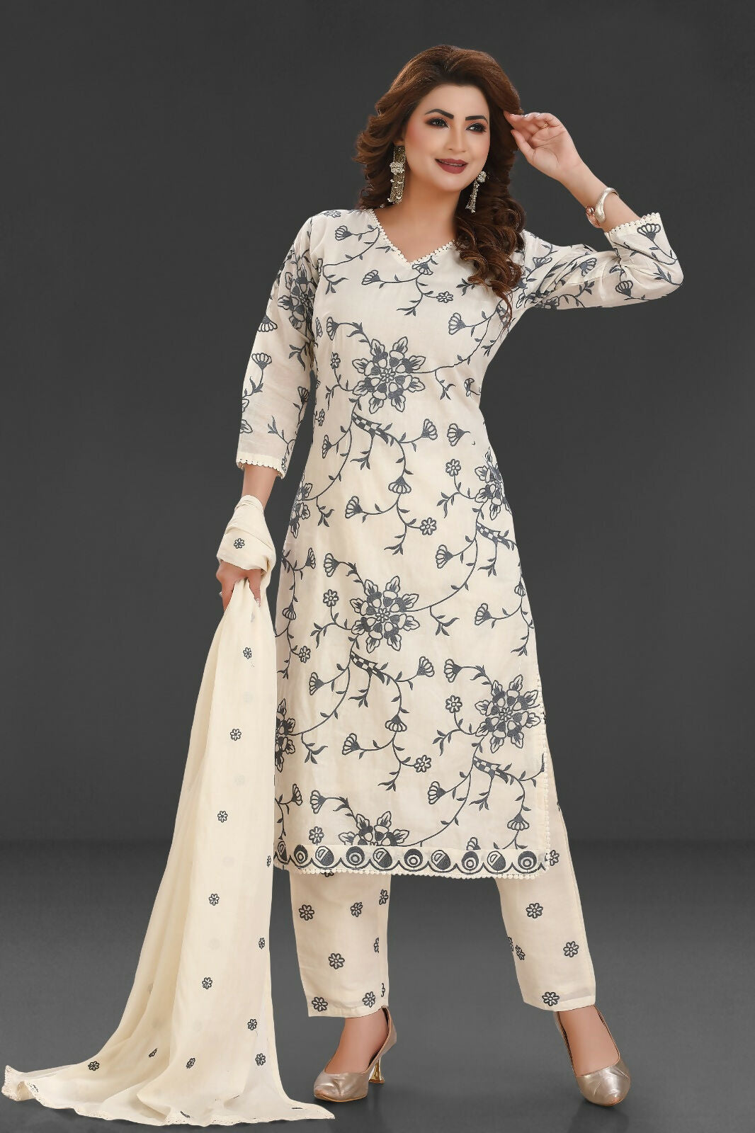 Joban Fashion Cotton Beige Color Kurta Set